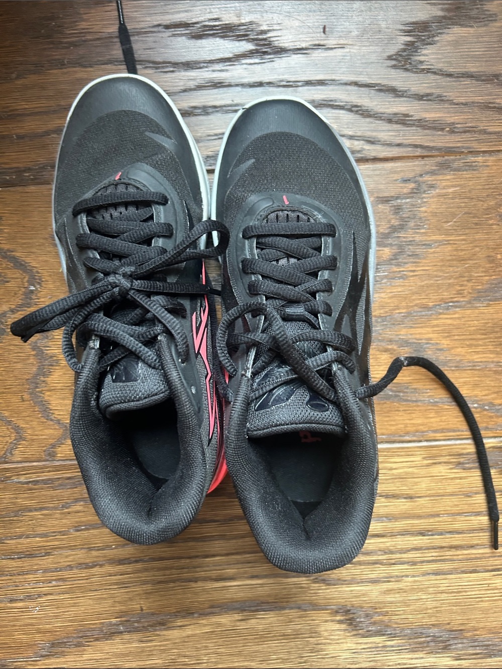 Puma Kids Black Sneakers with Pink Accents